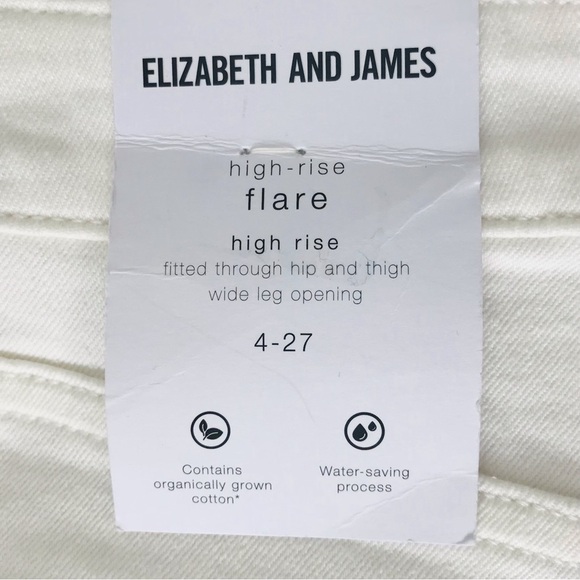 New! Elizabeth and James High Rise Flare White Jeans - Picture 12 of 12